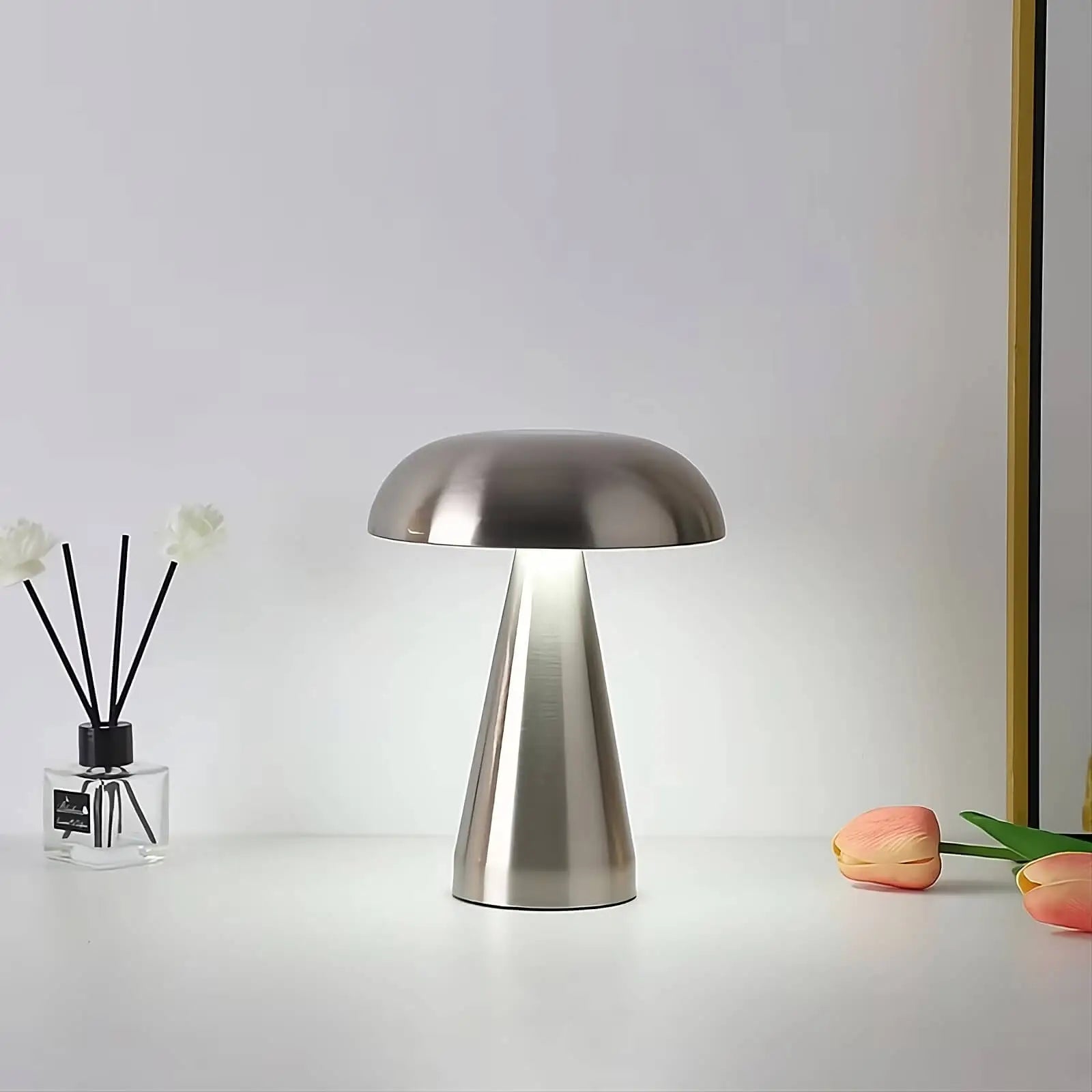 Silver Mushroom Lamp