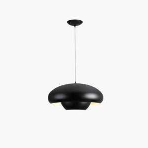 Black dome-shaped pendant light fixture with a smooth, curved surface.