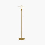 White & Gold Minimalist Danish Floor Mushroom Lamp