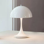 White Italian Minimalist Portable LED Mushroom Lamp