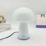 White Retro Murano LED Mushroom Table Lamp