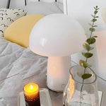 White Italian Style LED Mushroom Bedside Lamp