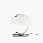 White Danish Glass Mushroom Table Lamp